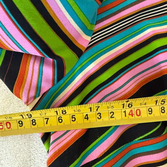 Maggy London 100% Silk Full Zip Jacket Size 10 Blazer Rainbow Swirl EC1 - Picture 3 of 4